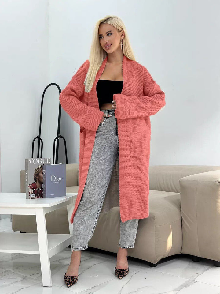 Femme Cozy Åben Front Strik-Cardigan Stilla