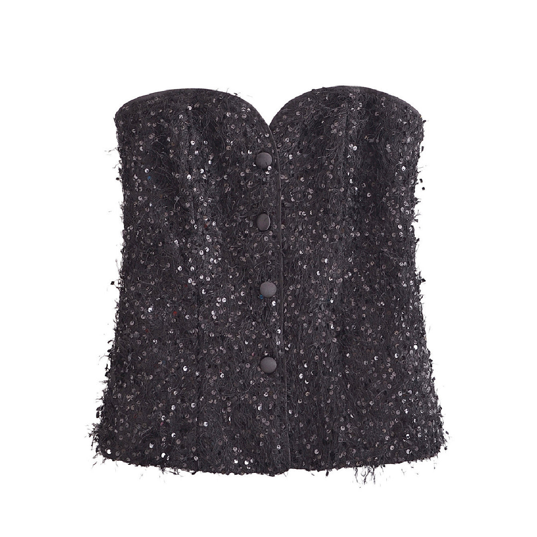 Femme Pailletter Bustier Top Stilla