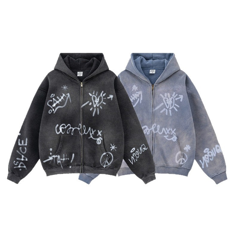 Kvinders Graffiti Print Hoodie Stilla