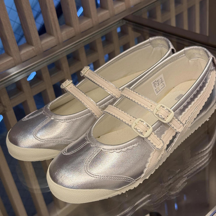 Dame elegante Mary Jane Ballerinas med dobbelt rem og dekorativ trim Stilla