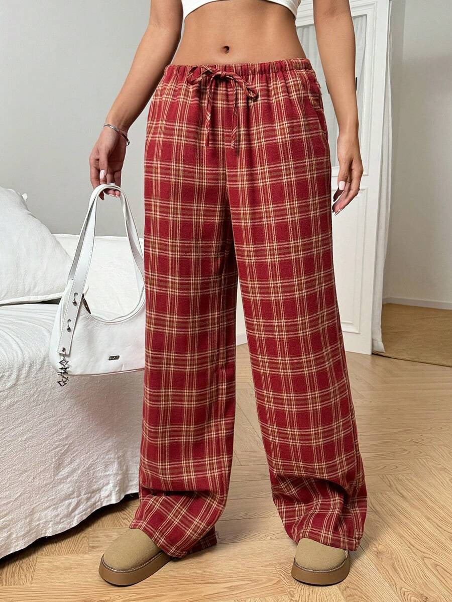 Dame casual ternede bukser med elastisk talje og snor Skovae