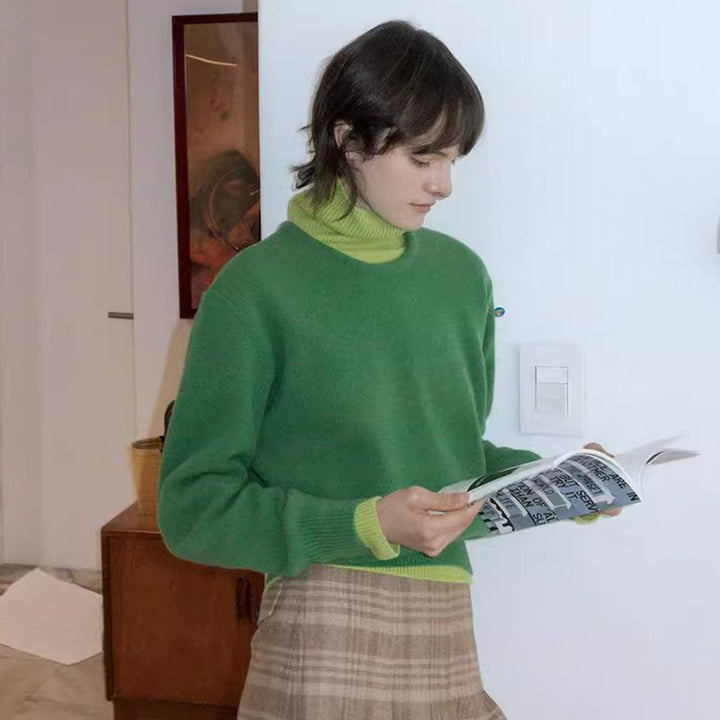 Damer Langærmet Sweater med Høj Krave Stilla