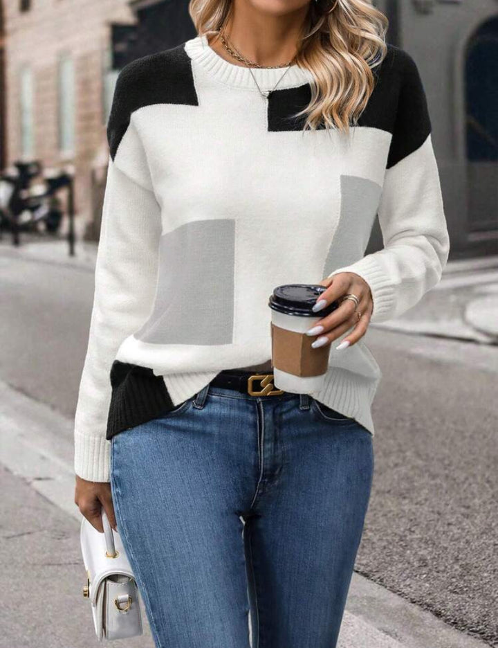 Kvindernes stilfulde sweater med geometrisk mønster og trendy snit Stilla