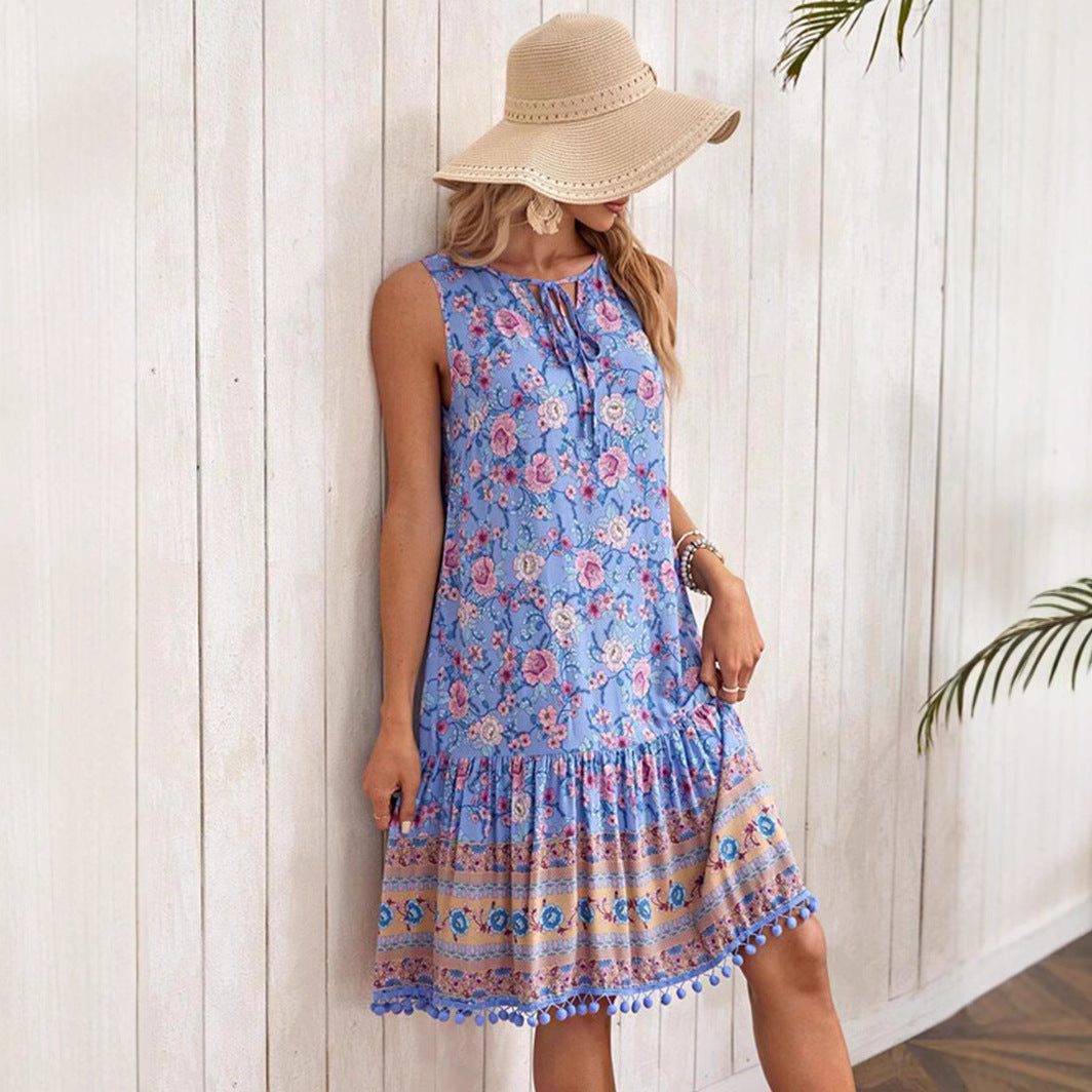 Dame Floral Maxi Kjole Stilla