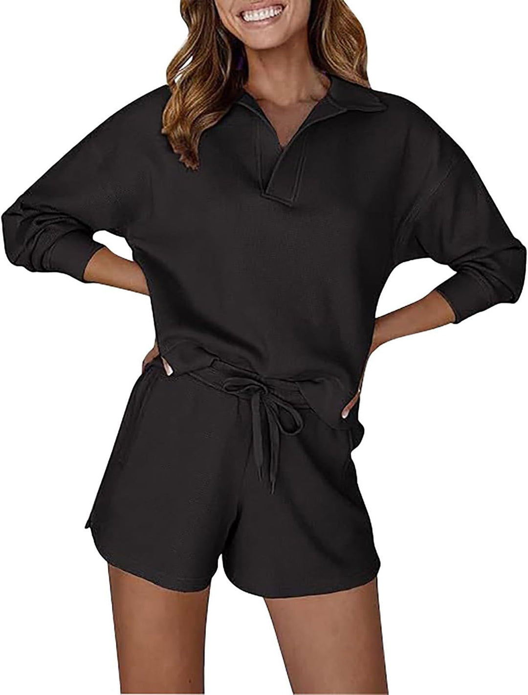 Dame afslappet poloshirt og shorts sæt Stilla