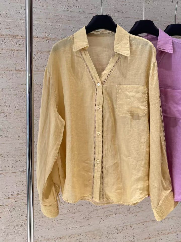 Damer Let Fritid Button-Up Skjorte Stilla