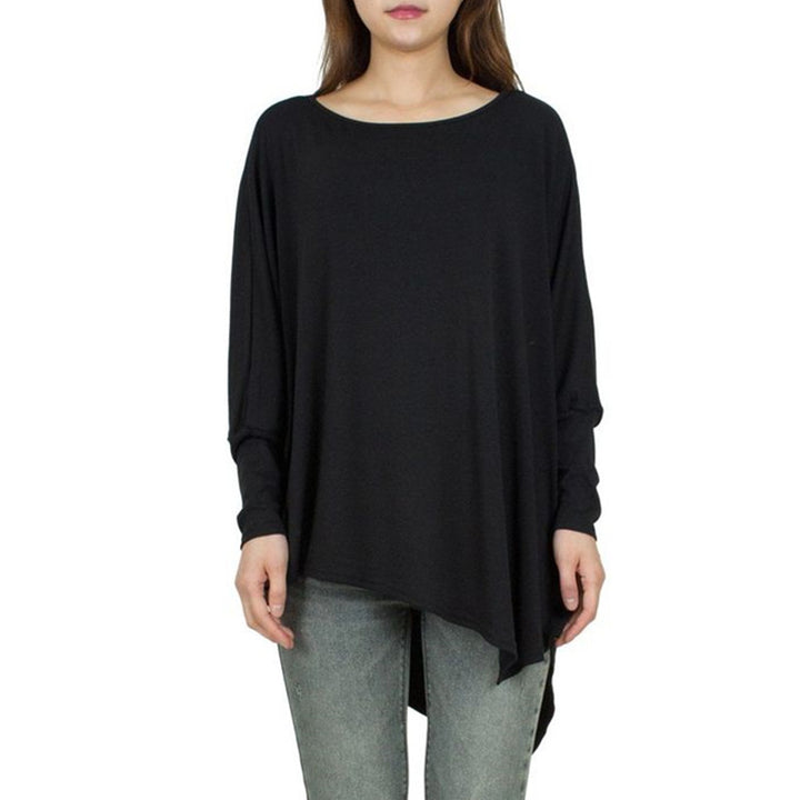Kvinders oversized top med asymmetrisk kant og afslappet pasform Stilla