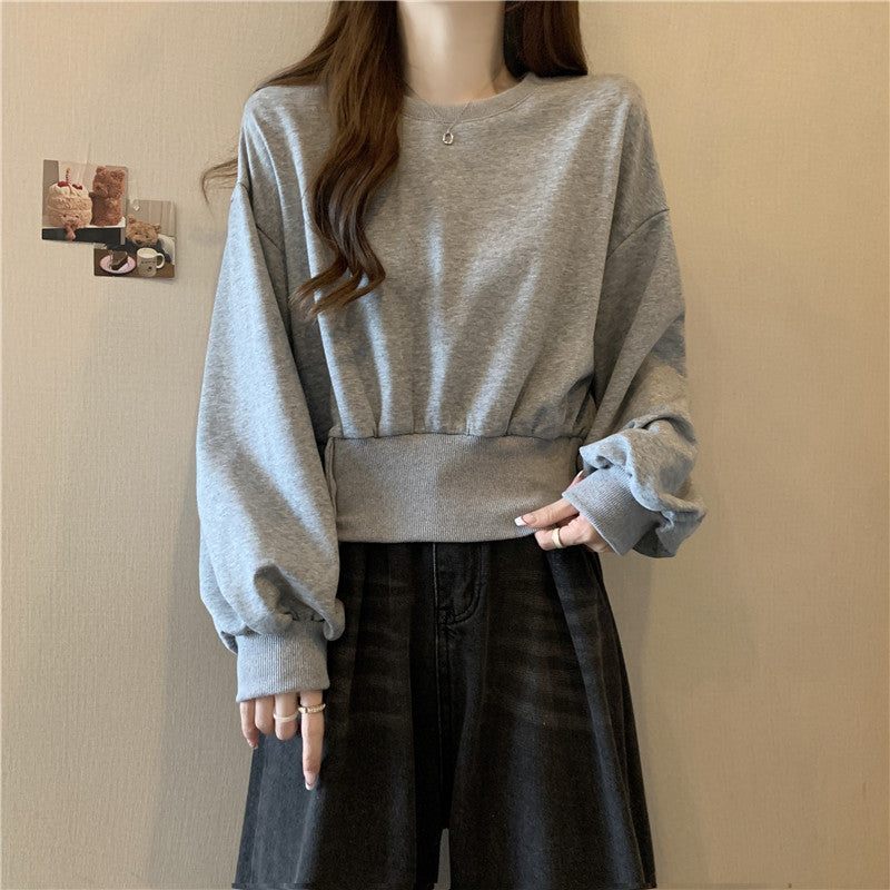 Femme Cropped Tekstureret Pullover Sweatshirt Stilla