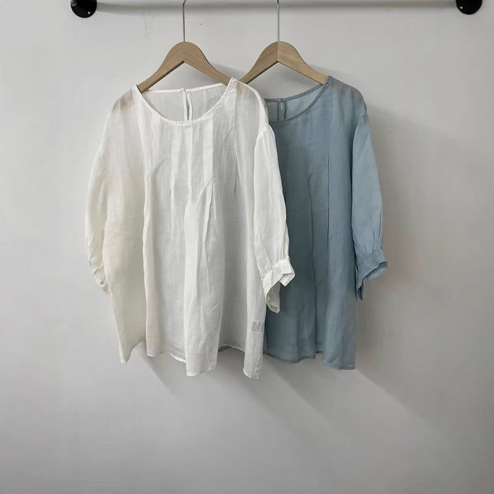 Femme Afslappet Fit Let Linned blouse Stilla