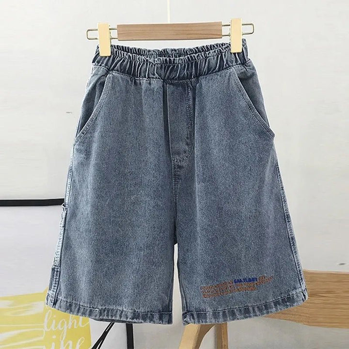 Kvindernes behagelige denim shorts med elastisk talje Stilla