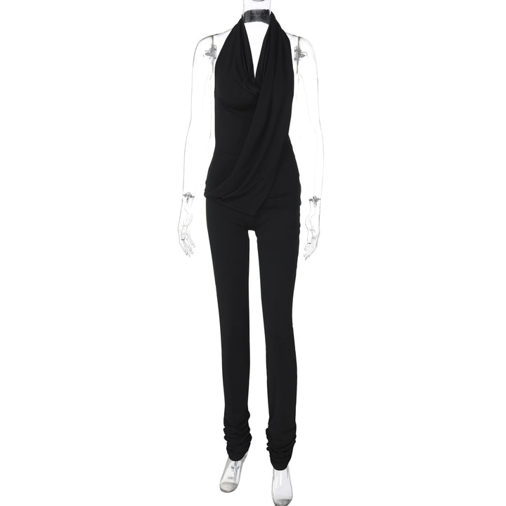 Dame jumpsuit med elegant omslag-design og tætsiddende pasform Stilla