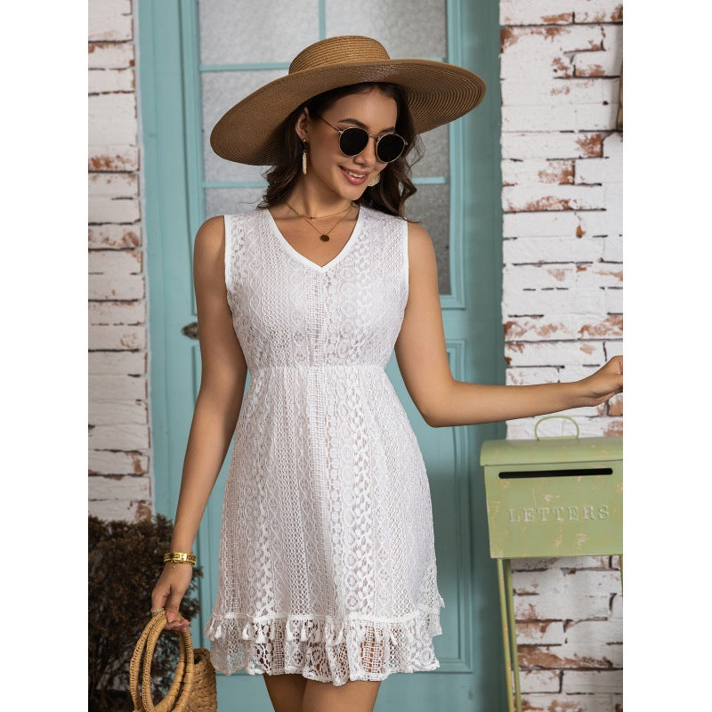 Dame Spids-Vintage Flare Kjole Stilla