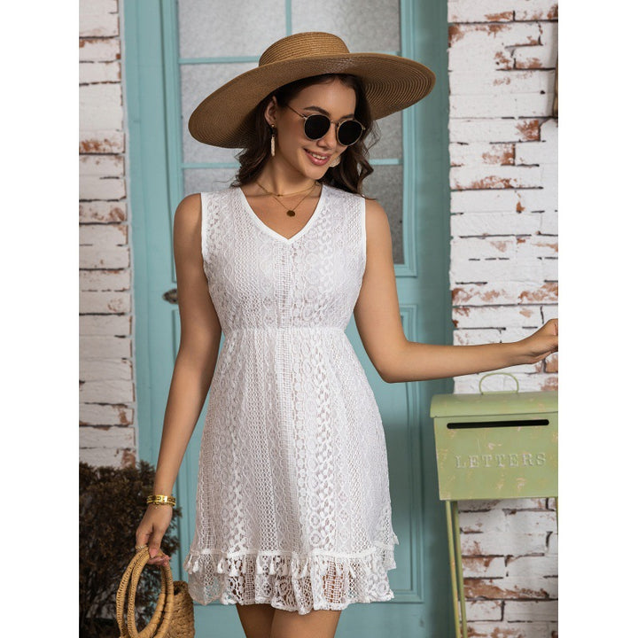 Dame Spids-Vintage Flare Kjole Stilla