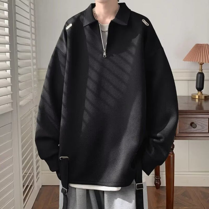 Damer Sporty Pullover med moderne ståkrave og funktionel lynlås Stilla