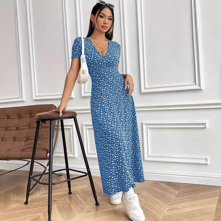Dame Maxikjole med blomstret print Stilla
