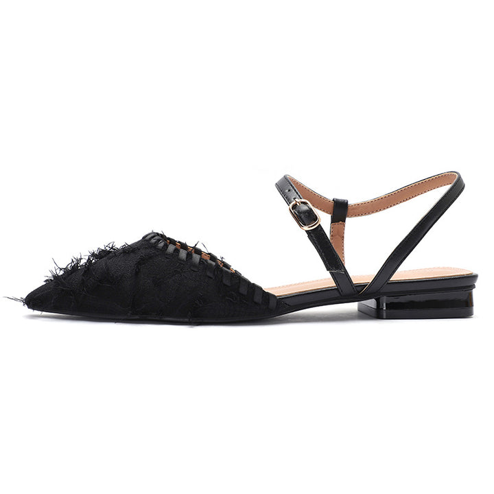 Dame Stilfulde Slingback Balletsko med Struktureret Stof Stilla