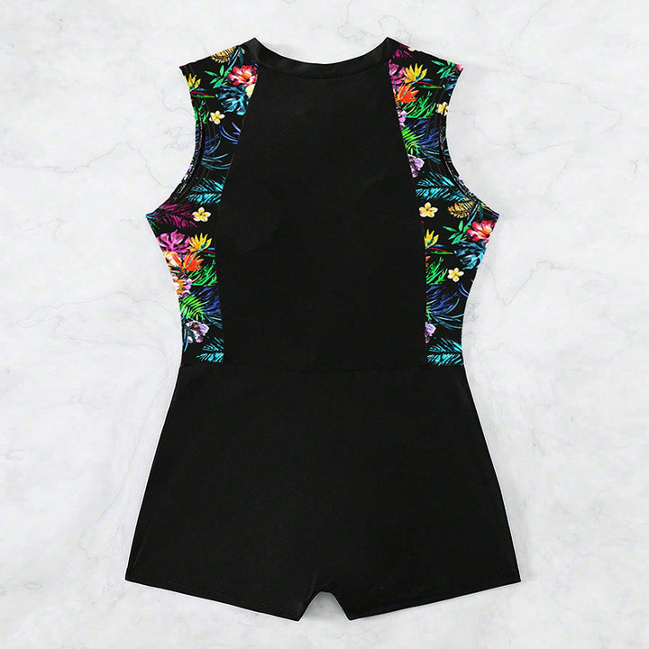 Dame Sporty helkrops badeshorts med floralt design Skovae