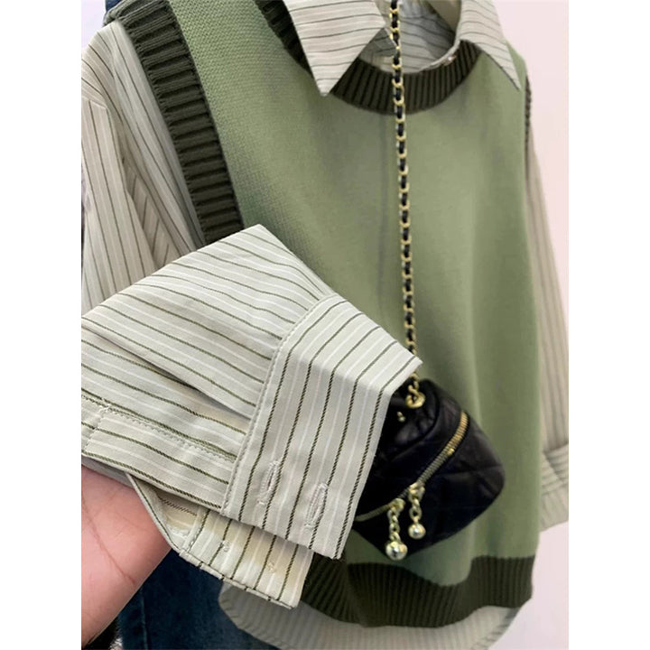 Dame afslappet pullover med moderne skjorteunderdel og stilfuld snit Stilla