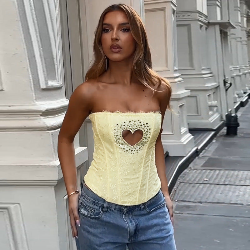 Dame Strapless Blonde Korset-Top Stilla