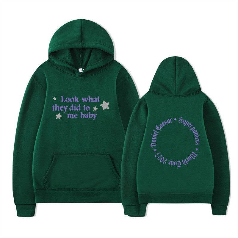 Kvinders hætte sweatshirt med kreativt slogan og unikt design Skovae