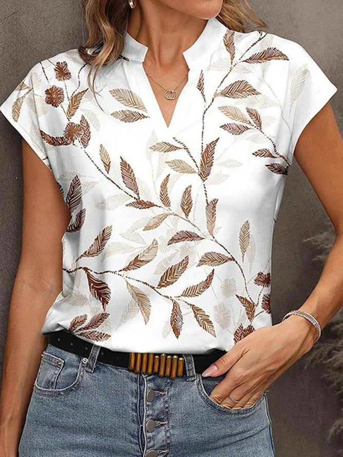Dame elegant kortærmet bluse Stilla