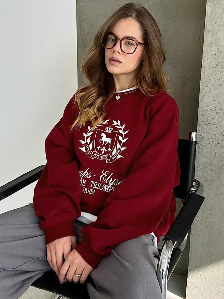 Dame Oversized Sweatshirt med ikonisk logo-design og komfortable materialer Stilla
