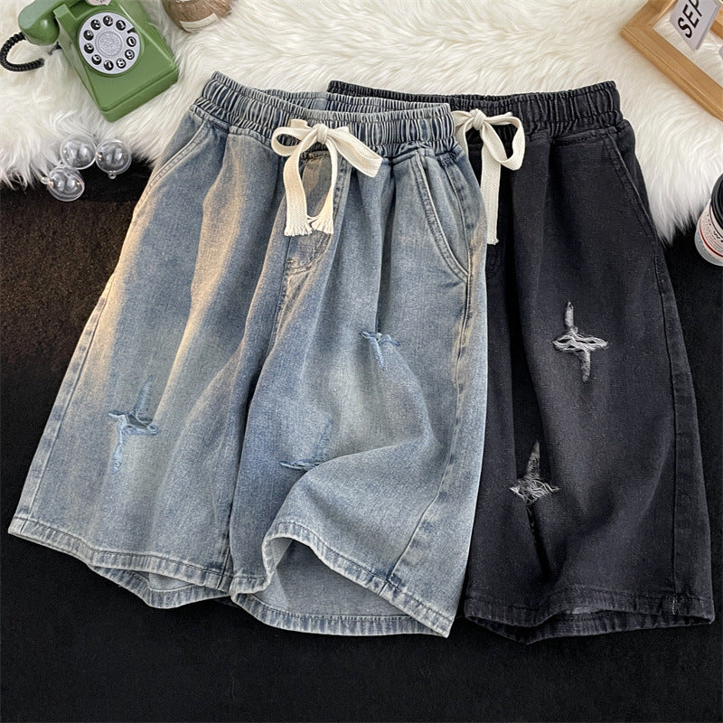 Femme Rivet Denim Bermuda Shorts Stilla