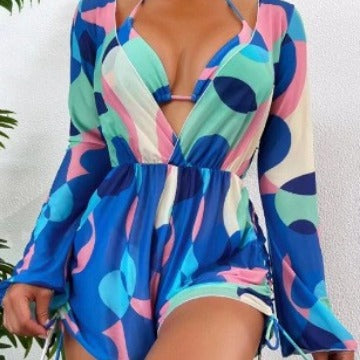 Dame Elegant Langærmet Strand-Overall med Uddannelsesdesign Stilla