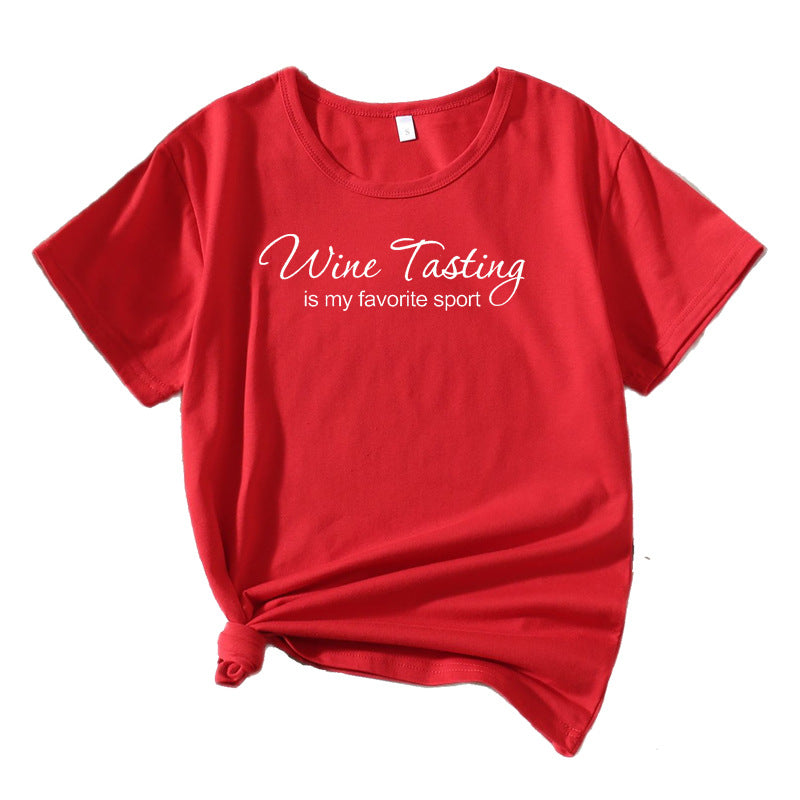 Dame Fritid Vin Nydelse T-shirt Stilla