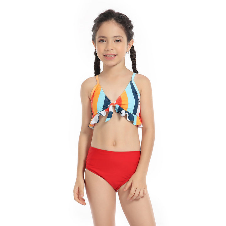 Dame bikini-sæt med glædeligt flæsedesign og justerbare stropper Stilla
