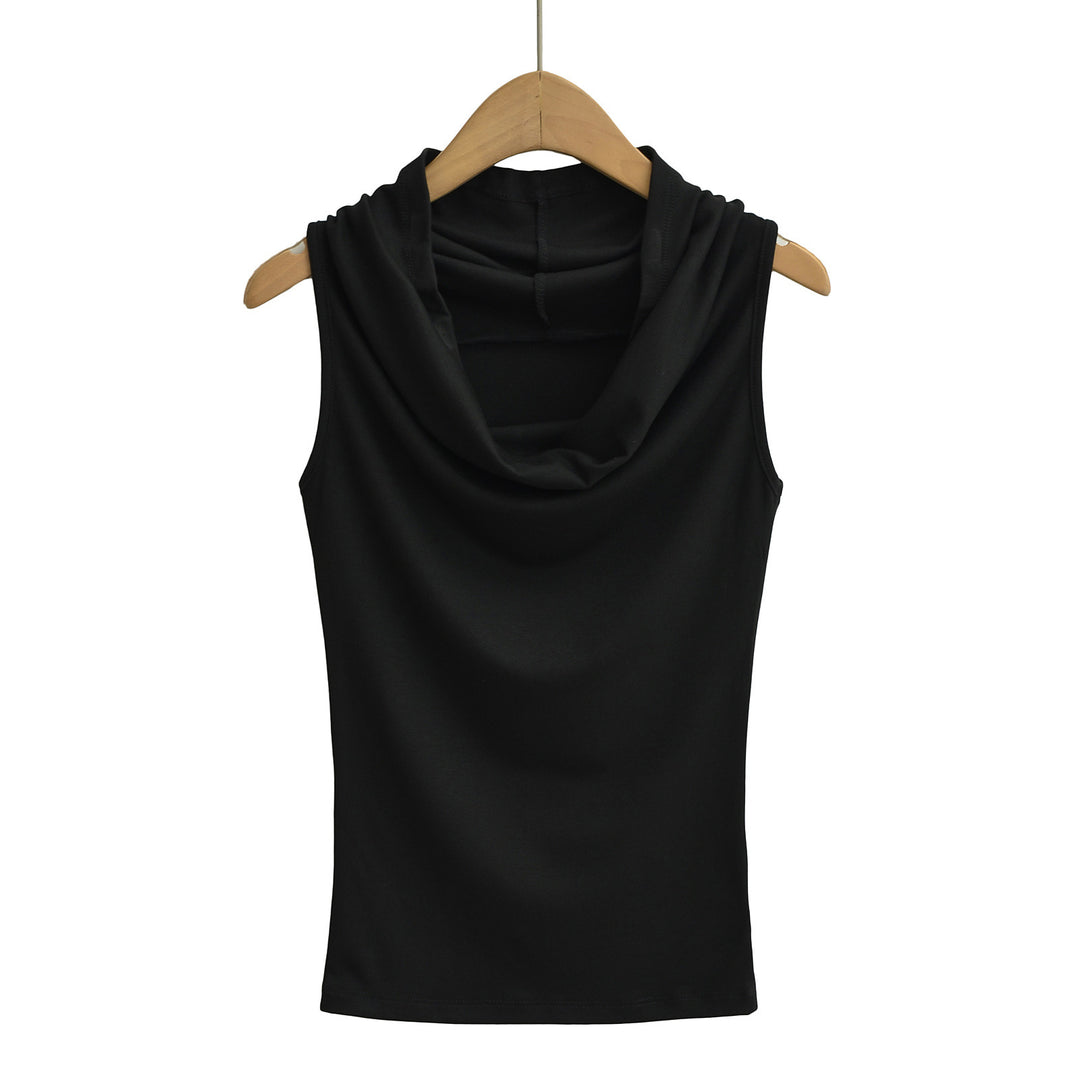 Dame ærmeløs Cowl-top i blødt, elastisk materiale Stilla