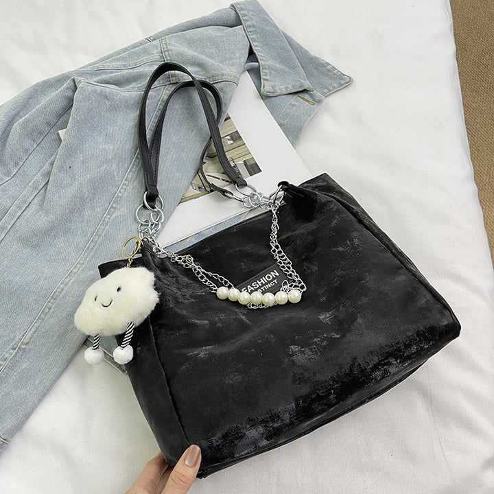 Femme Struktureret Velour Tote Bag Stilla