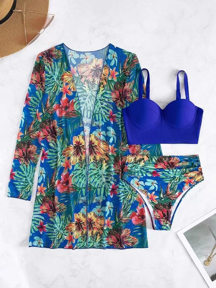 Dame Strandkimono med blomsterdesign Stilla