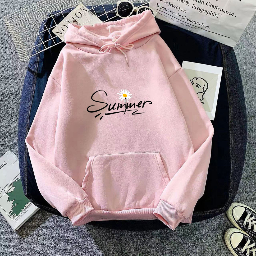 Dame hætte sweatshirt med cool sommermotif Skovae