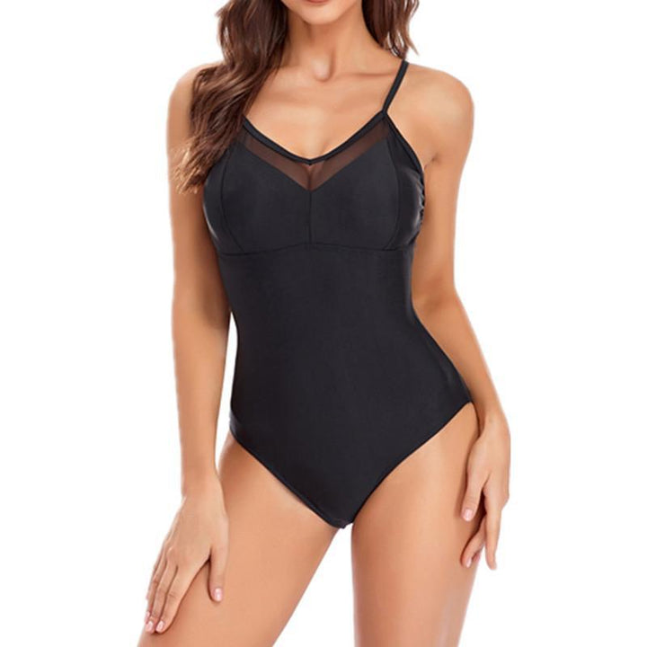 Dame Elegant V-hals Én-Del Badeanstik Stilla