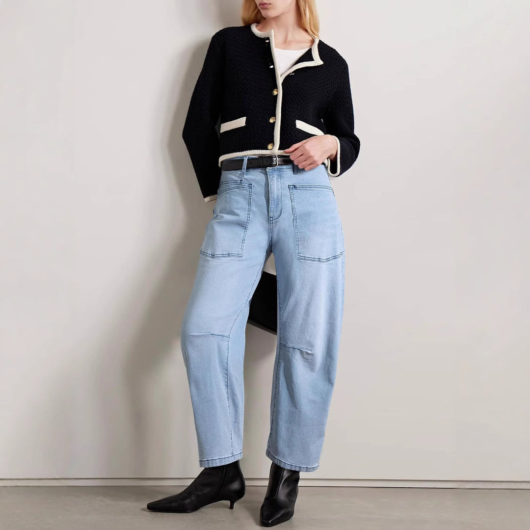 Dame Mode Cargo-Jeans med løs pasform og store lommer Stilla