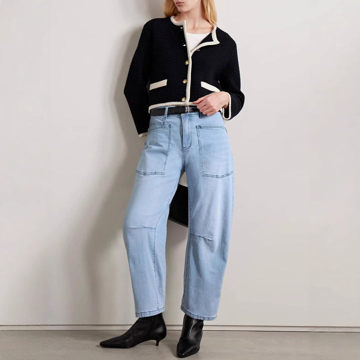 Dame Mode Cargo-Jeans med løs pasform og store lommer Stilla