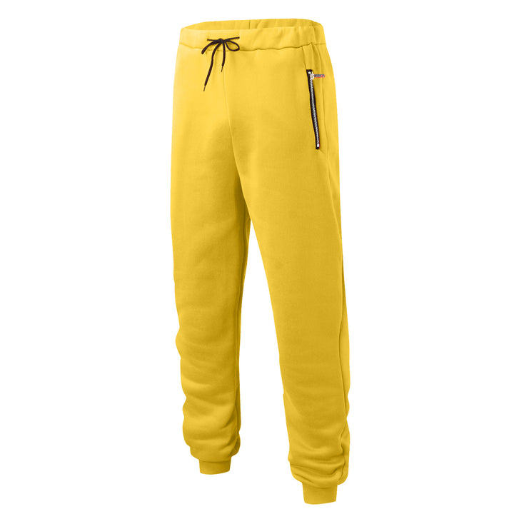 Herre nan komfortable joggingbukser med elastisk talje, snor i bunden, indsnævrede ben og sidelommer med lynlås Skovae