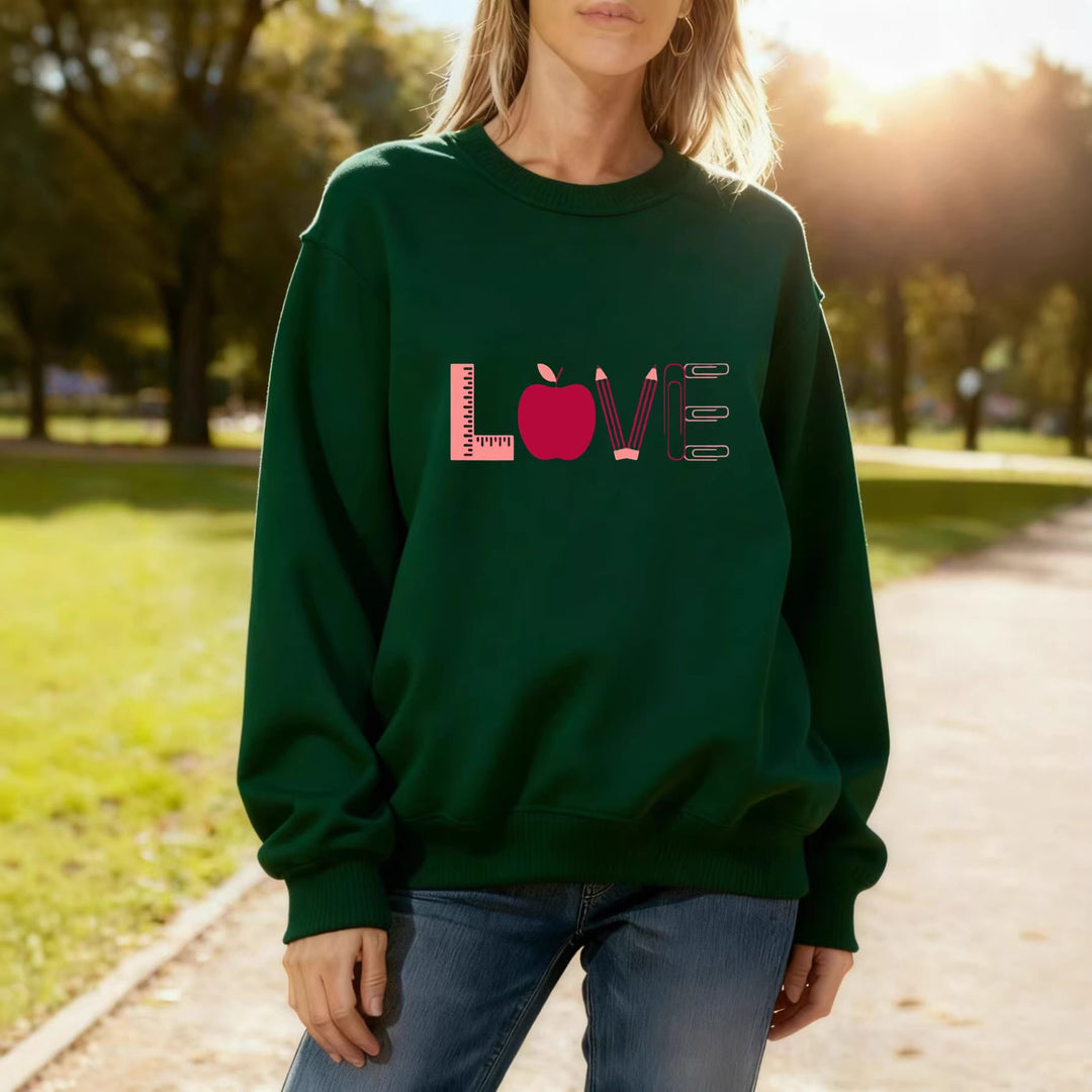 Kvinders sweatshirt med kreativ kærlighedsmotiv Stilla