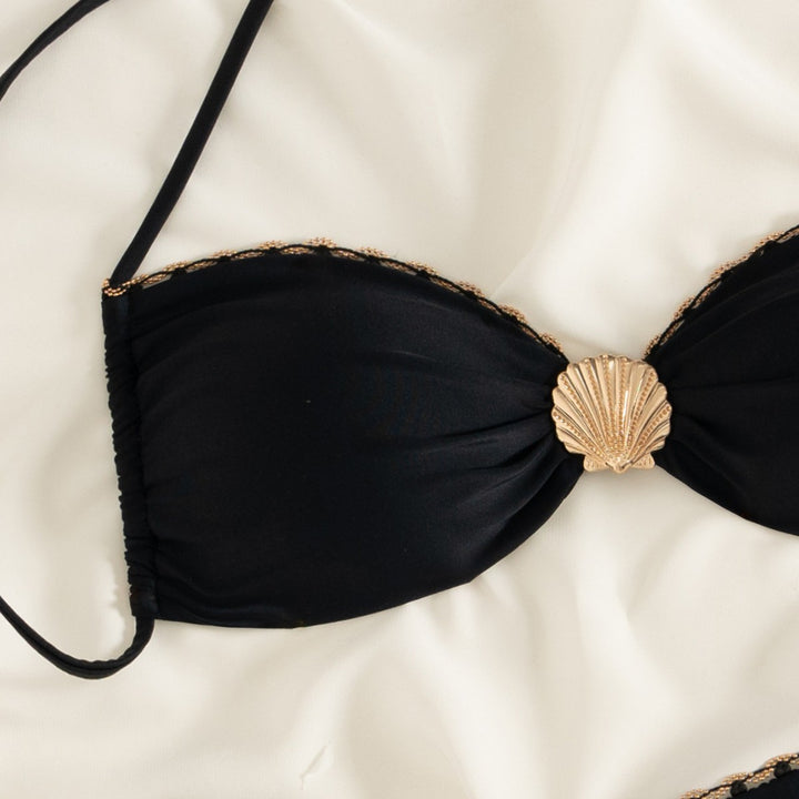 Dame Elegant Bikini med gyldne accenter Skovae
