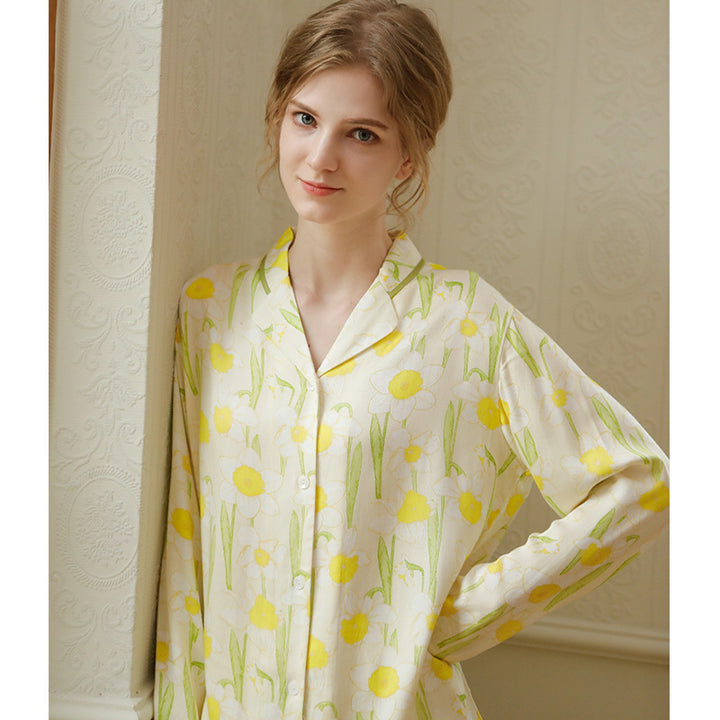 Dame pyjamasæt med blomsterdesign Stilla