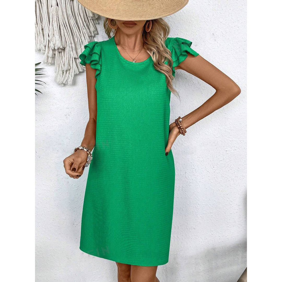 Dame sommerkjole med ruffles detaljer og afslappet pasform Stilla