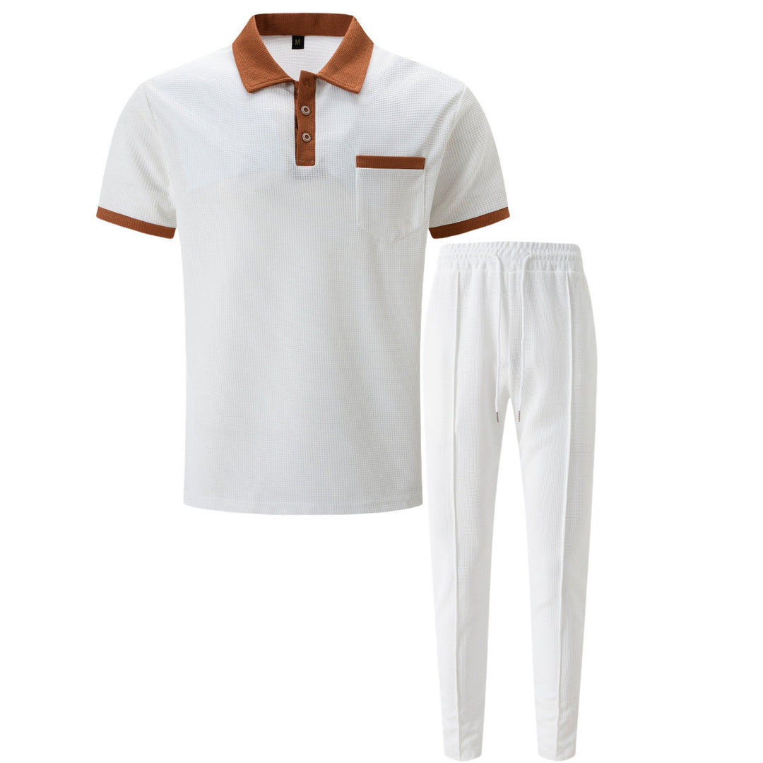 Herre elegant poloshirt og komfortabel joggingbukser sæt Stilla