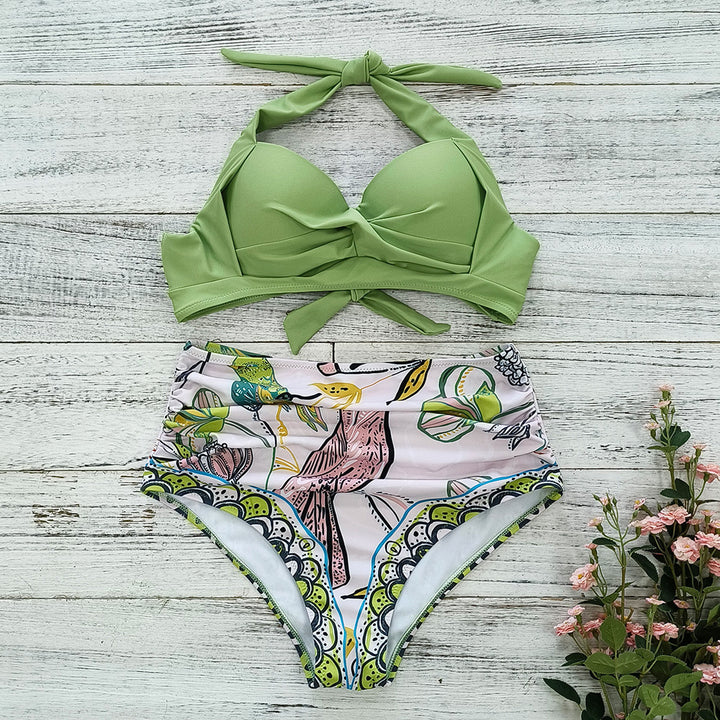 Dame Bikini-sæt med raffineret indpakningsdesign og højtsiddende trusse Stilla