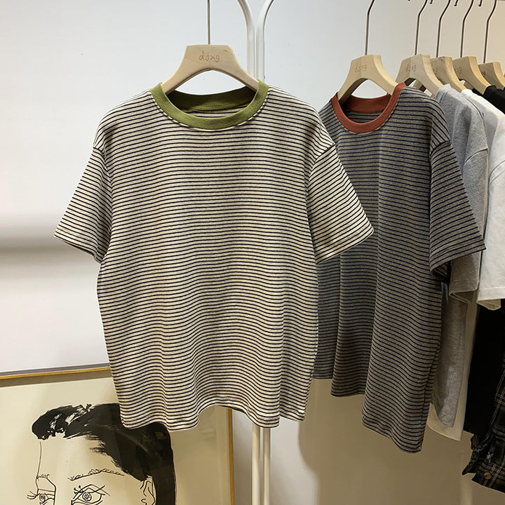 Femme Afslappet Pasform Stribet T-Shirt Stilla