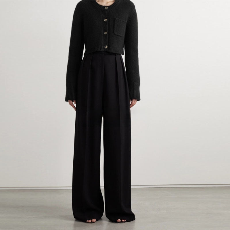 Kvinderne korte strikket cardigan med knapper Stilla
