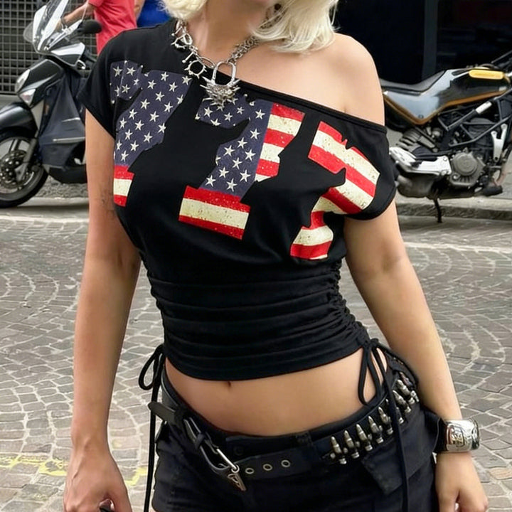Dame mode afslappet Crop-Top med praktisk flæsekant Skovae
