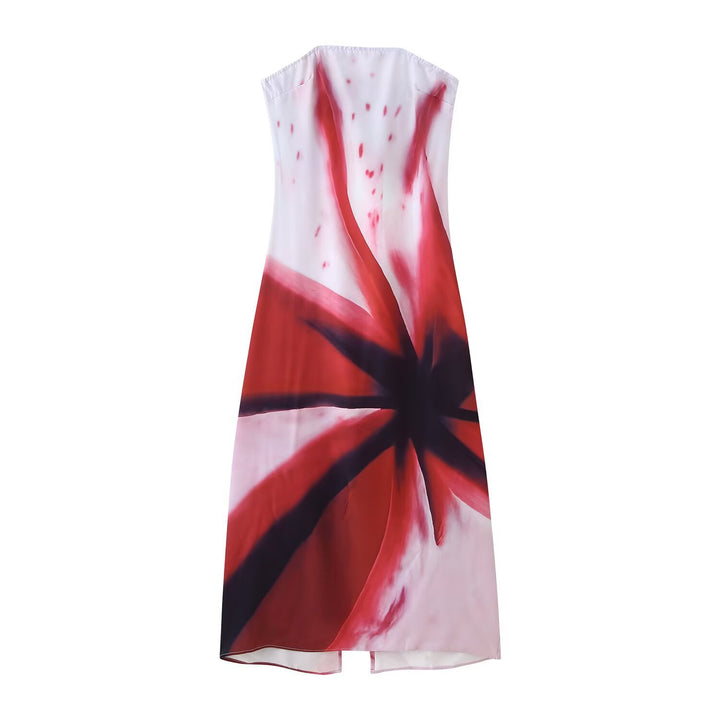 Femme Strapless Floral Maxi Kjole Stilla