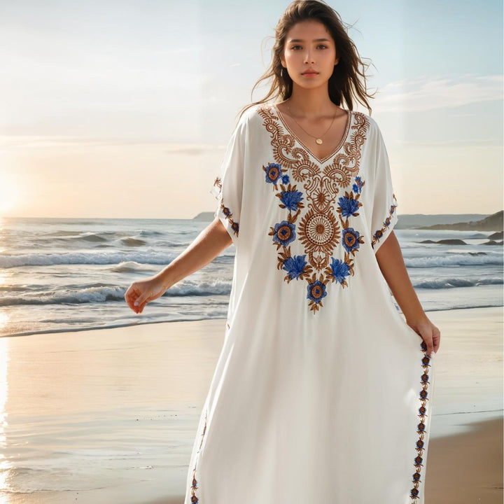Dame Strandkaftan med detaljeret broderi Stilla