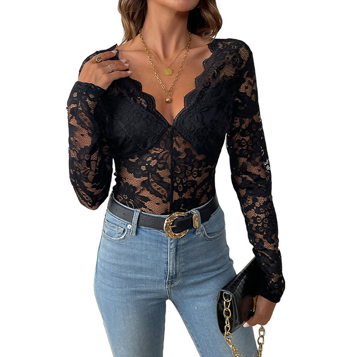 Femme Spidsdetalje Langærmet Bodysuit Stilla